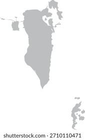 Bahrain Map Grey Silhouette Editable Vector