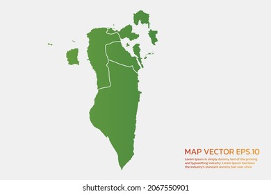 Bahrain map High Detailed green color. on white background. Abstract design vector illustration eps 10