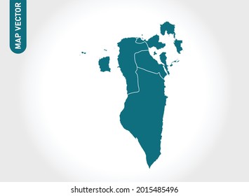 Bahrain map High Detailed on white background. Abstract design vector illustration eps 10