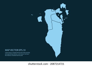 Bahrain map High Detailed on white background. Abstract design vector illustration eps 10
