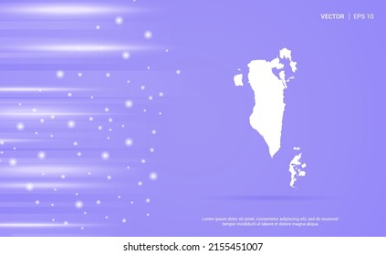 Bahrain map isolated on purple background. Vector Illustration.