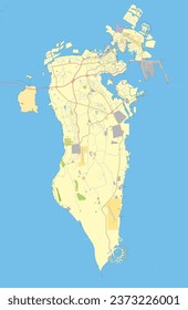 Bahrain map with labels in Arabic