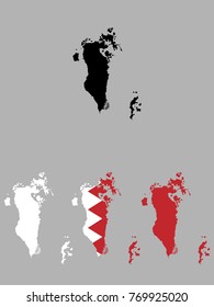 Bahrain map with mational flag decoration