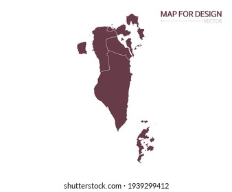 Bahrain map on white background vector illustration.