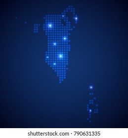 Bahrain map page symbol for your web site design Bahrain map logo, app, UI. Wire frame 3D mesh polygonal network line, design sphere, dot and structure. Bahrain map.vector illustration eps 10
