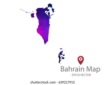 bahrain map polygon colorful vector eps10