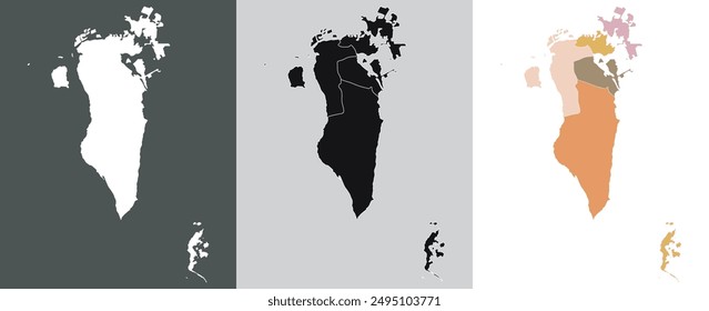 Mapa de Bahrein. Mapa de Bahréin en set