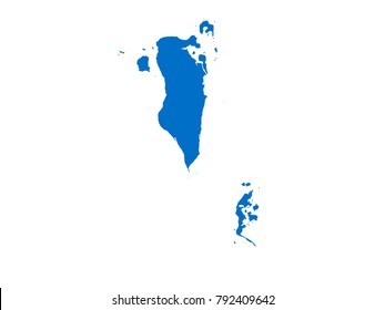 Bahrain map Sky Blue Tone vector isolated on white background vector EPS 10