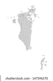 Bahrain Map, Vector