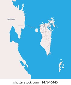 Bahrain Map, Vector