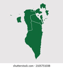 Bahrain map vector, Abstract design vector illustration Eps 10. Green color palette color. High Detailed on white background.
