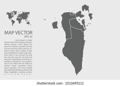 Mapa vectorial de Bahréin, diseño abstracto ilustración vectorial Eps 10. Alto detalle sobre fondo blanco.