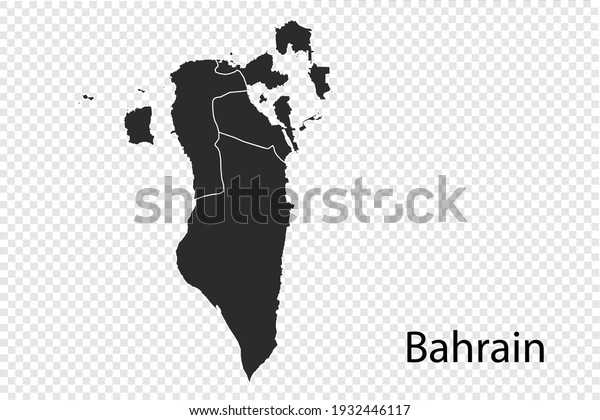 Bahrain Map Vector Black Color Isolated Stock Vector (Royalty Free ...