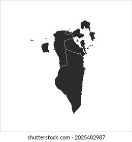 Bahrain-Karte, Vektorgrafik, dunkle Farbe.einzeln auf transparentem Hintergrund. 
