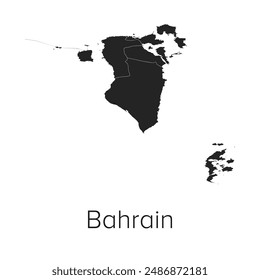 Bahréin Mapa Mapa Ilustración vectorial - Mapa de Viajes y Turismo de Bahréin