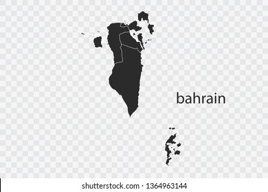 bahrain map vector, isolated on transparent background