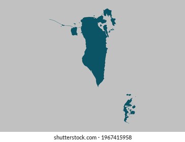 Bahrain map vector,Not isolated ocean blue color on gray background