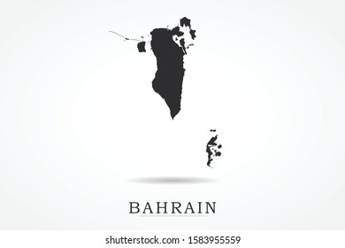 Bahrain Map - World Map International vector template isolated on white background - Vector illustration eps 10