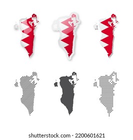Bahrain - Maps Collection. Six maps of different designs. Set of vector illustrations