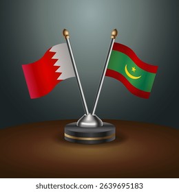 Bahrain and Mauritania table flag relation with gradient backgrund