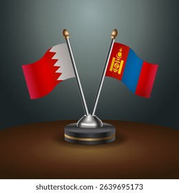 Bahrain and Mongolia table flag relation with gradient backgrund