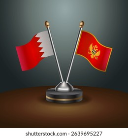 Bahrain and Montenegro table flag relation with gradient backgrund