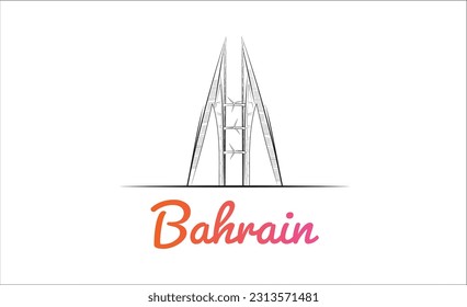 Bahrain Most Iconic Skyline Vector