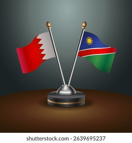 Bahrain and Namibia table flag relation with gradient backgrund