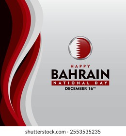 Bahrain National Day Background. Bahrain national day celebration template with flag. suitable for banners, posters, cards and social media posts