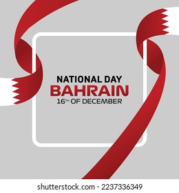 Bahrain national day celebration greeting social media post. Vector of national day flaying Bahrain flag. Translation: Bahrain national day
