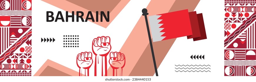 Bahrain national day independence day anniversary creative banner design,Bahraini flag color background design,.eps