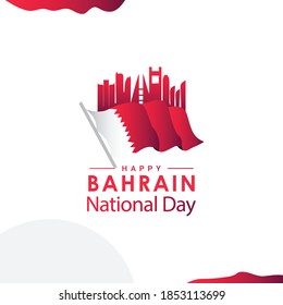 Bahrain national day vector template. Design illustration for banner, advertising, greeting cards or print.