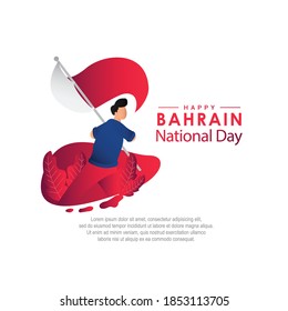 Bahrain national day vector template. Design illustration for banner, advertising, greeting cards or print.