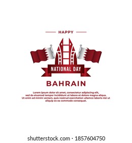 Bahrain national day vector template. Design illustration for banner, advertising, greeting cards or print.