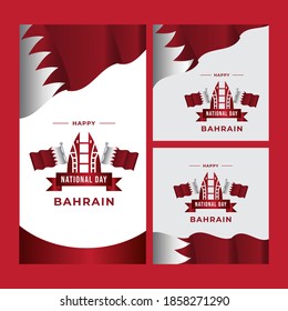 Bahrain national day vector template. Social media post template. Design illustration for banner, advertising, greeting cards or print.