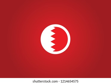 Bahrain national flag circle shape country emblem state symbol