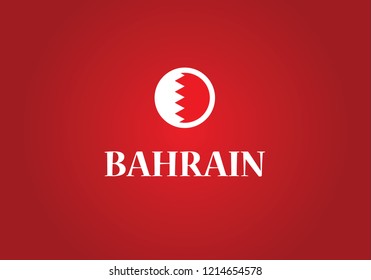 Bahrain national flag circle shape country emblem state symbol
