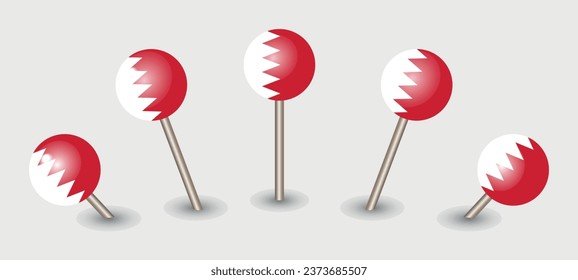 Bahrain national flag map marker pin icon illustration