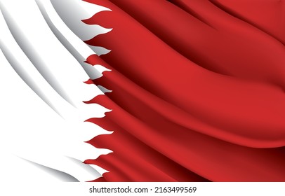 bahrain national flag waving realistic vector illustration