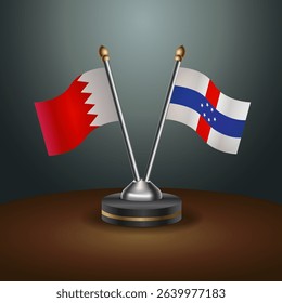 Bahrain and Netherlands Antilles table flag relation with gradient backgrund
