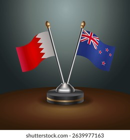 Bahrain and New Zealand table flag relation with gradient backgrund