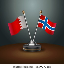 Bahrain and Norway table flag relation with gradient backgrund