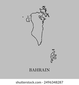 Bahrain outline map. Abstract design, vector illustration