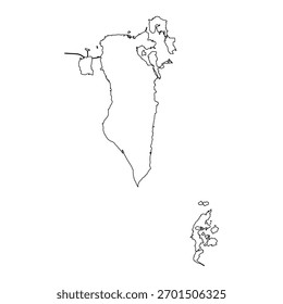 Mapa do Bahrein. Vetor de mapa do Bahrein. Mapa do Bahrein sobre fundo branco