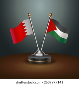 Bahrain and Palestine table flag relation with gradient backgrund