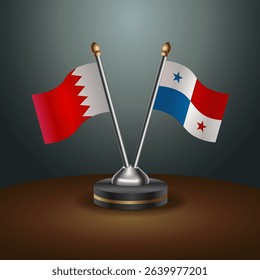 Bahrain and Panama table flag relation with gradient backgrund