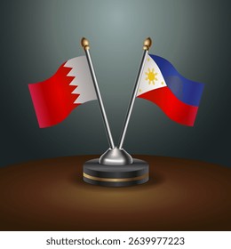 Bahrain and Philippines table flag relation with gradient backgrund