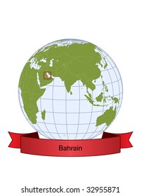 Bahrain, position on the globe