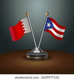 Bahrain and Puerto Rico table flag relation with gradient backgrund