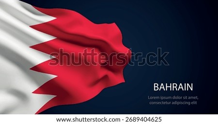 Bahrain realistic flag waving with smooth silk texture and dramatic lighting